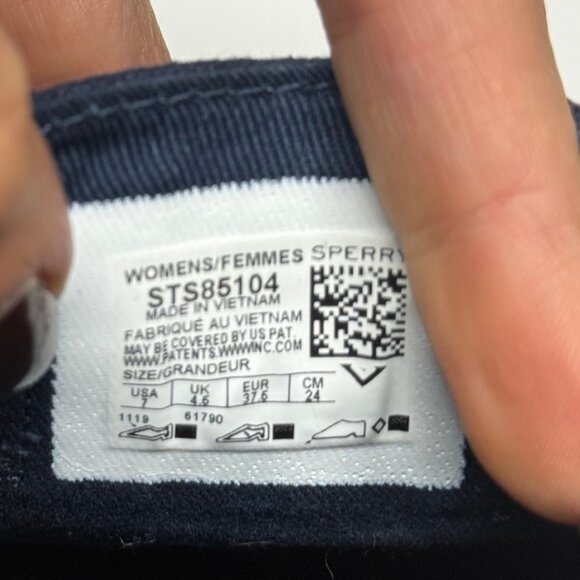 Sperry Crest Vibe Navy Blue Canvas Sneakers Women’s 7 New - Picture 10 of 11